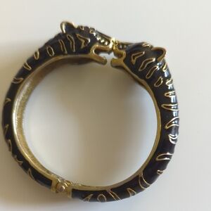 Black and Gold Tiger Bangle Bracelet